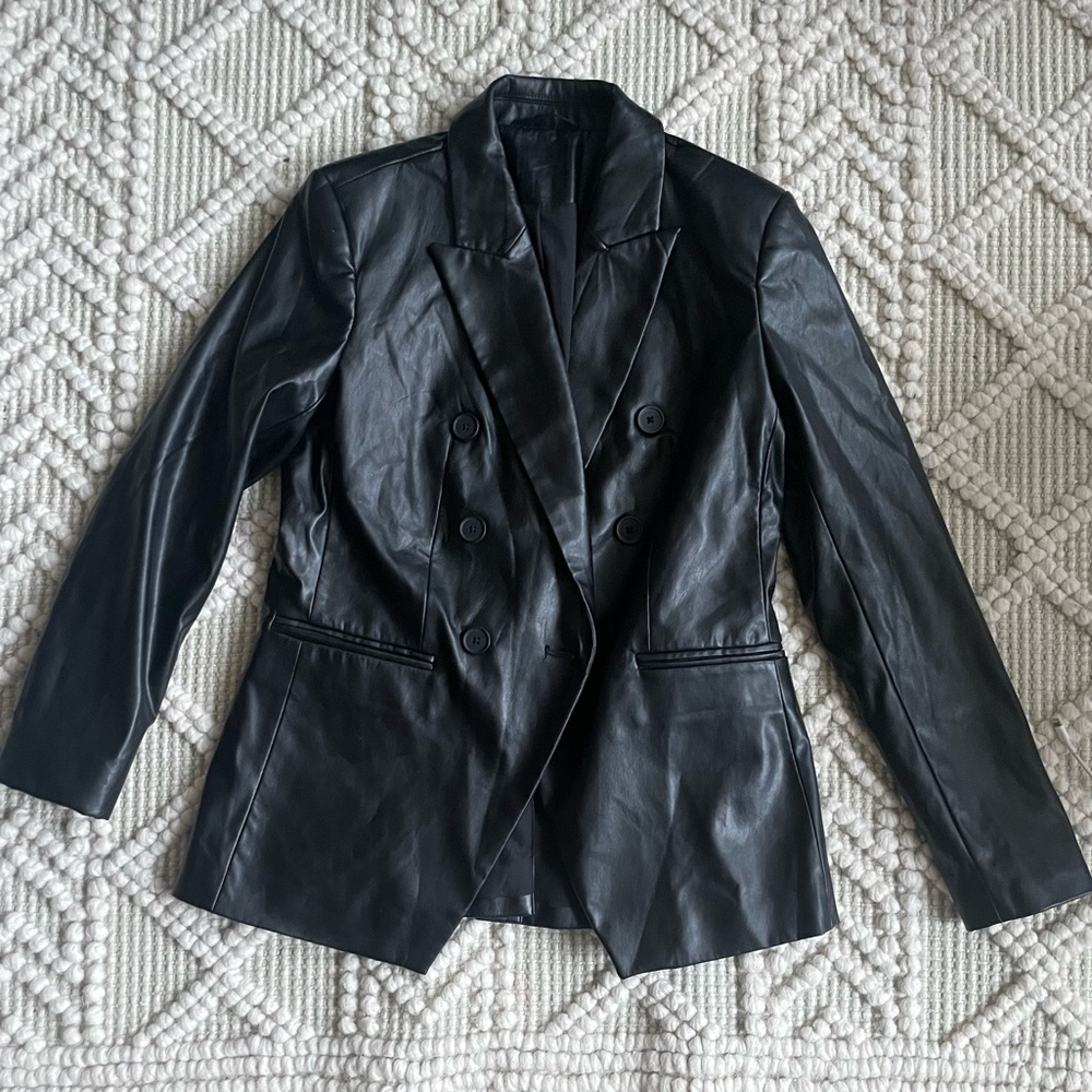 Vintage Leather Blazer Jacket XS